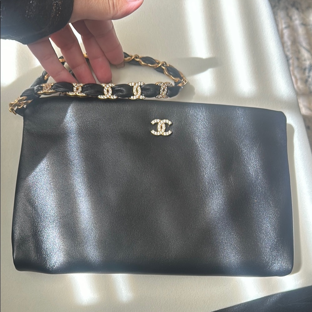 Chanel Black Leather Chain Bag